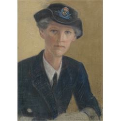 Elsie Gledstanes (British 1891-1982): Portrait of a Women's Naval Officer - Dame Katharine Furse, pastel signed with initials, labelled verso 47cm x 31cm
Notes: Dame Katharine Furse (1875-1952) was a British nursing and military administrator. She led the British Red Cross Voluntary Aid Detachment force during the First World War, and served as the inaugural Director of the Women's Royal Naval Service