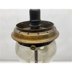 Mid century Tilley Table Model parffin lamp, with Tilley Durosil 182 glass globe shade, H53cm