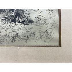 Ada Wilson (British early 20th century): 'At Chester', pencil heightened in white signed titled and dated 'April 11th 1901', 34cm x 51cm