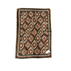 Kashmiri hand stitched wool chain beige ground rug