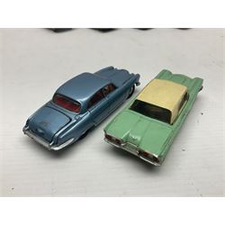 Eleven unboxed and playworn early die-cast models including Dinky Packard, Buick, two Jaguar Mark X and estate wagon, Corgi Mercedes-Benz 300S.L. Roadster, Ford Thunderbird, Citroen DS19 and Bentley Continental Sports Saloon, Spot-On Armstrong Siddeley Sapphire etc; all unboxed (11)