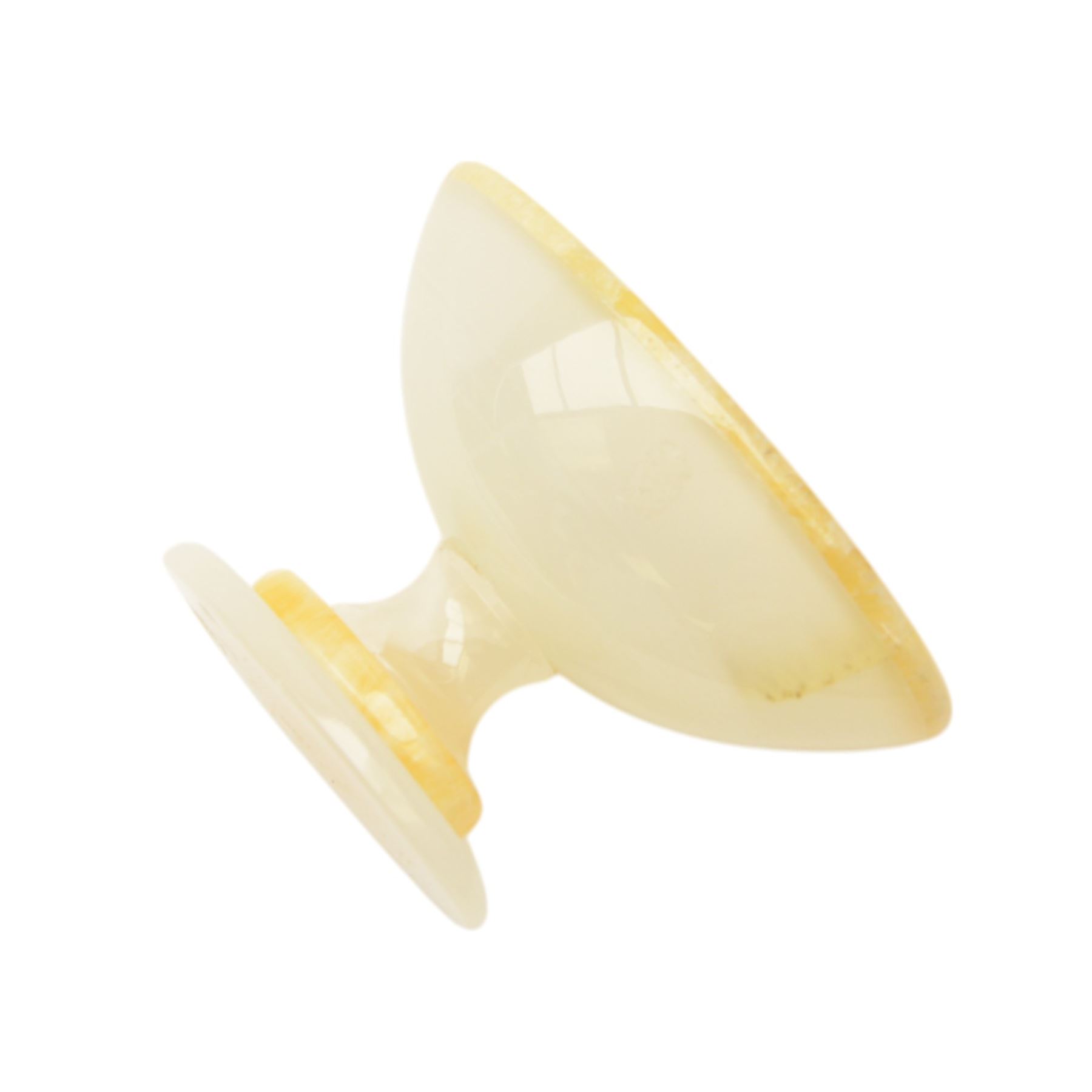 Agate open salt, of navette form, upon a stepped oval pedestal foot, H5cm