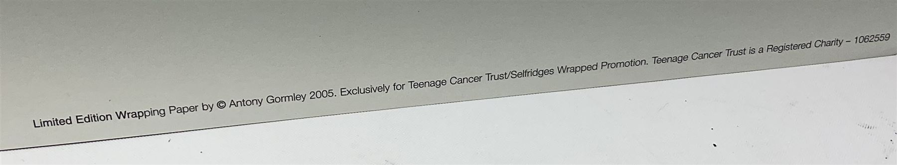Sir Antony Gormley RA (British 1950-): 'Hands', limited edition wrapping paper sheet, produced for the Teenage Cancer Trust by Selfridges Wrapped 2005, 45cm x 70cm (unframed)