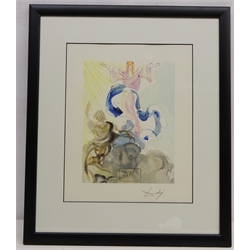  Salvador Dali (Spanish 1904-1989): 'Heaven: Canto 3' from 'The Divine Comedy', woodblock print signed in pencil (no certificate) 31cm x 25cm    
