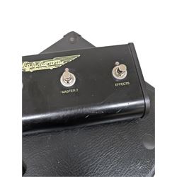 Ashdown Engineering Fallen Angel 60 DSP guitar amplifier head model no. FA60H, serial no. 18930406, 4 x 12 speaker cabinet, model no. FA 412A serial no. 20210106, and a four-button foot pedal, head H24cm, W70cm, cab H78cm, W70cm