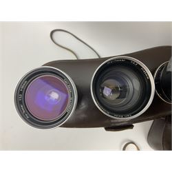 Four Zeiss Ikon camera bodies, to include, Contaflex Super B camera body, serial no. B31591, with 'Carl Zeiss Tessar 2.8/50 lens, serial no.3425553, Contaflex Super BC camera body, serial no. P81728, with 'Carl Zeiss Tessar 2.8/50' lens, serial no 4822280, etc, together with three cased lenses; 'Carl Zeiss Pro-Tessar 1:4 f=115mm' lens, serial no 3734740, 'Carl Zeiss Pr-Tessar 1:3.2 f=85mm' lens, serial no. 3647764 and 'Carl Zeiss Pr-Tessar 1:3.2 f=35mm' lens, and other Zeiss Ikon equipment 