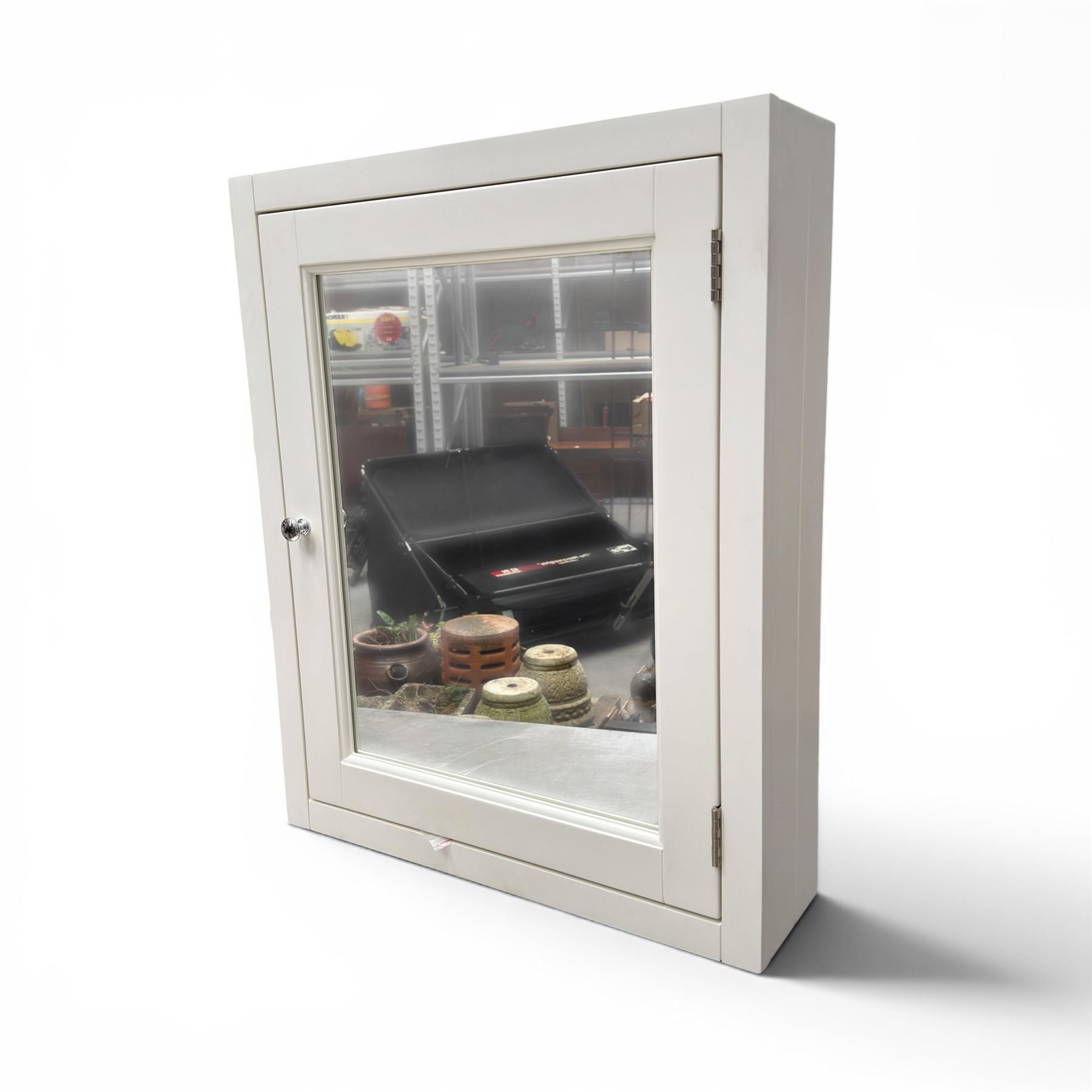 Roper Rhodes - bathroom cabinet with rectangular mirror a
and mounting brackets in a painted white finish