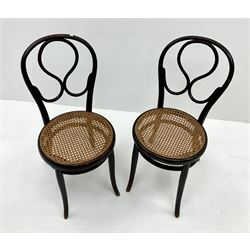 Pair ebonised bentwood style chairs