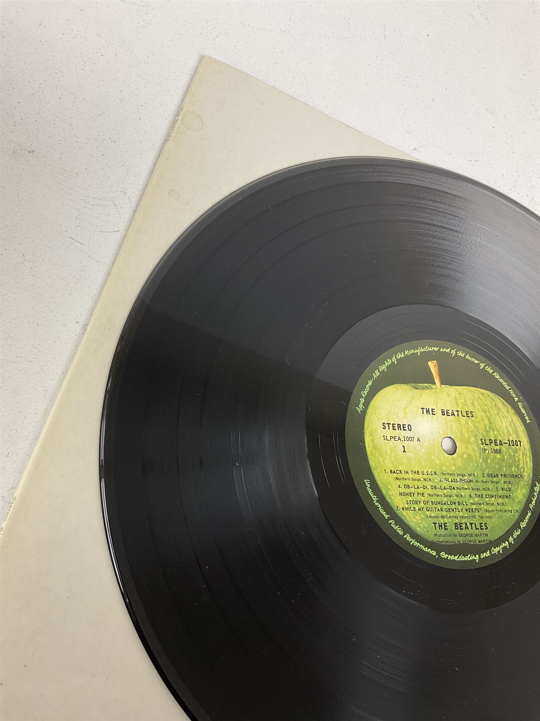 The Beatles White album vinyl record, with side opening gatefold sleeve, Apple Records, Stereo, SLPEA-1007 and 1008, YEX 710, 711 and 712