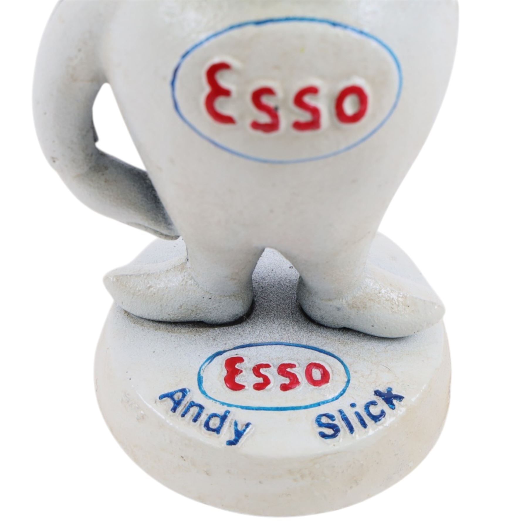 Pair of case reproduction Esso cast drip money banks, H24cm