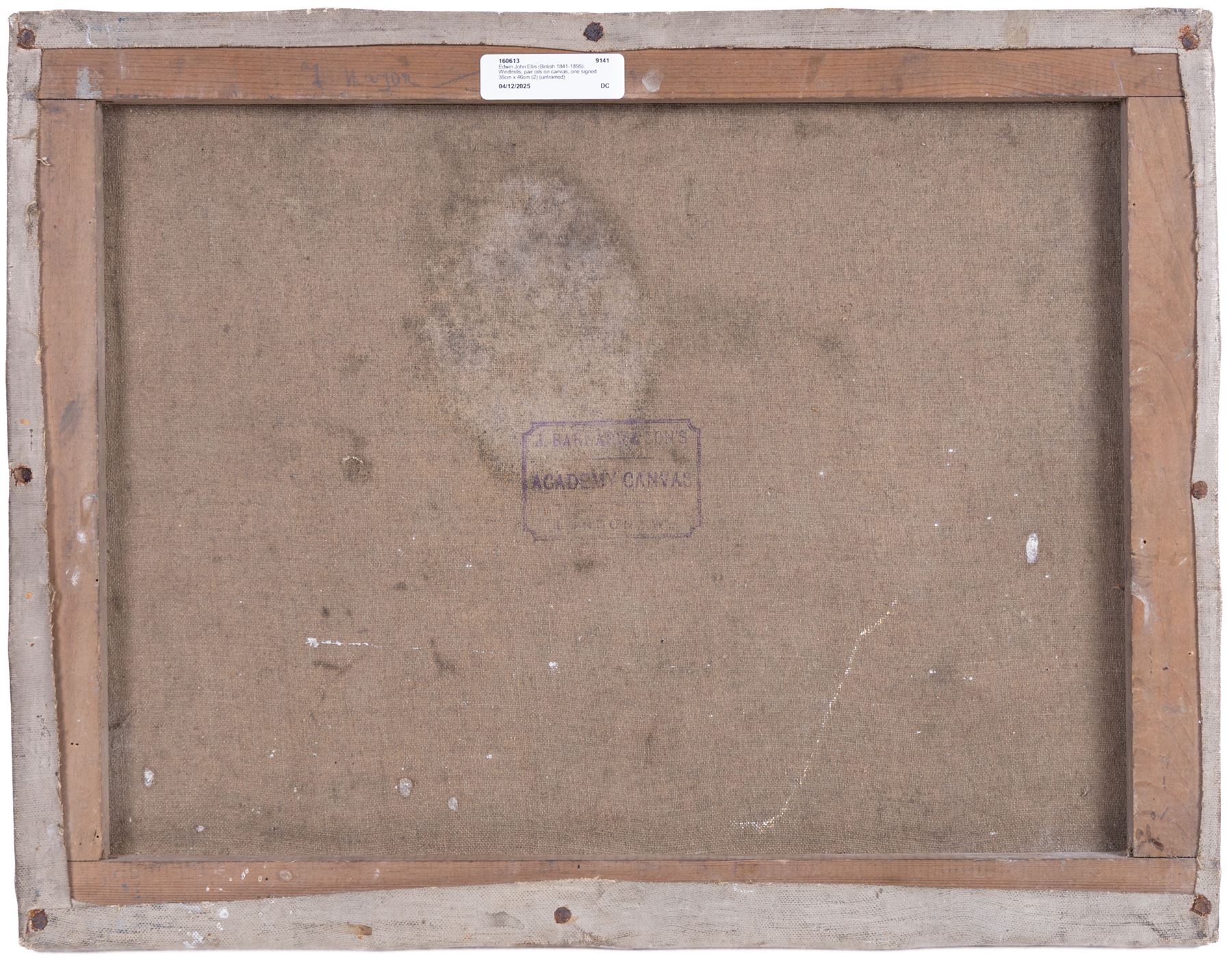 Edwin John Ellis (British 1841-1895): Windmills, pair oils on canvas, one signed 36cm x 46cm (2) (unframed)