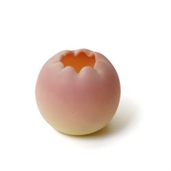 Late 19th Century Thomas Webb & Sons Queen's Burmese uranium glass vases, three with enamelled Hawthorn pattern floral design, and fluted rim, largest 11cm (6)