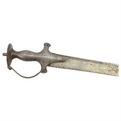 African Sudanese side-arm dagger with brass handle with cross detail, in leather scabbard, together with a collection of swords 