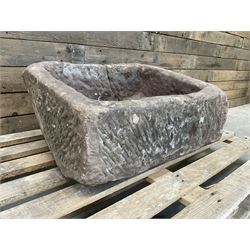 19th century rectangular stone trough 