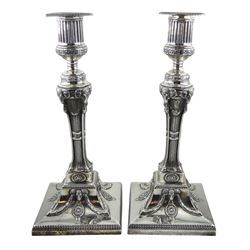 Pair of Victorian Neoclassical design candlesticks, with removable sconces by Richard Hodd & Son, London 1885