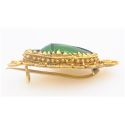  Victorian Egyptian revival scarab beetle gold brooch (high carat gold)  