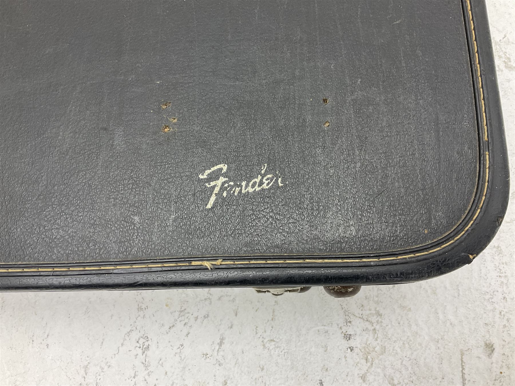 1962 Fender Precision bass guitar; re-finished in natural alder in the 1970s; impressed date code 5NOV62C to end of neck and serial no.90537 to back plate; L115.5cm; in replacement hard carrying case