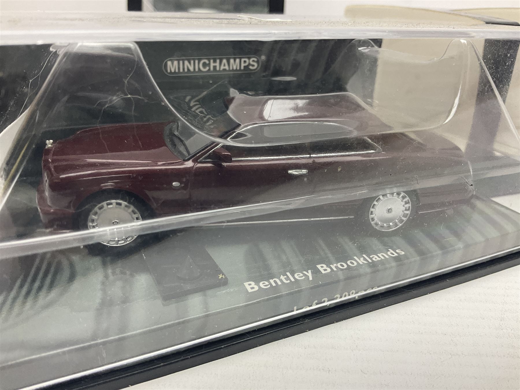 Nine Paul's Model Art 'Minichamps' 1:43 scale die-cast models - six boxed Bentleys and two unboxed Bentleys; and a Bedford estate van (9)