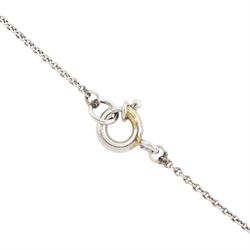 Early 20th century 18ct gold and platinum, milgrain set, old cut diamond double flower head cluster pendant necklace, total diamond weight approx 1.20 carat