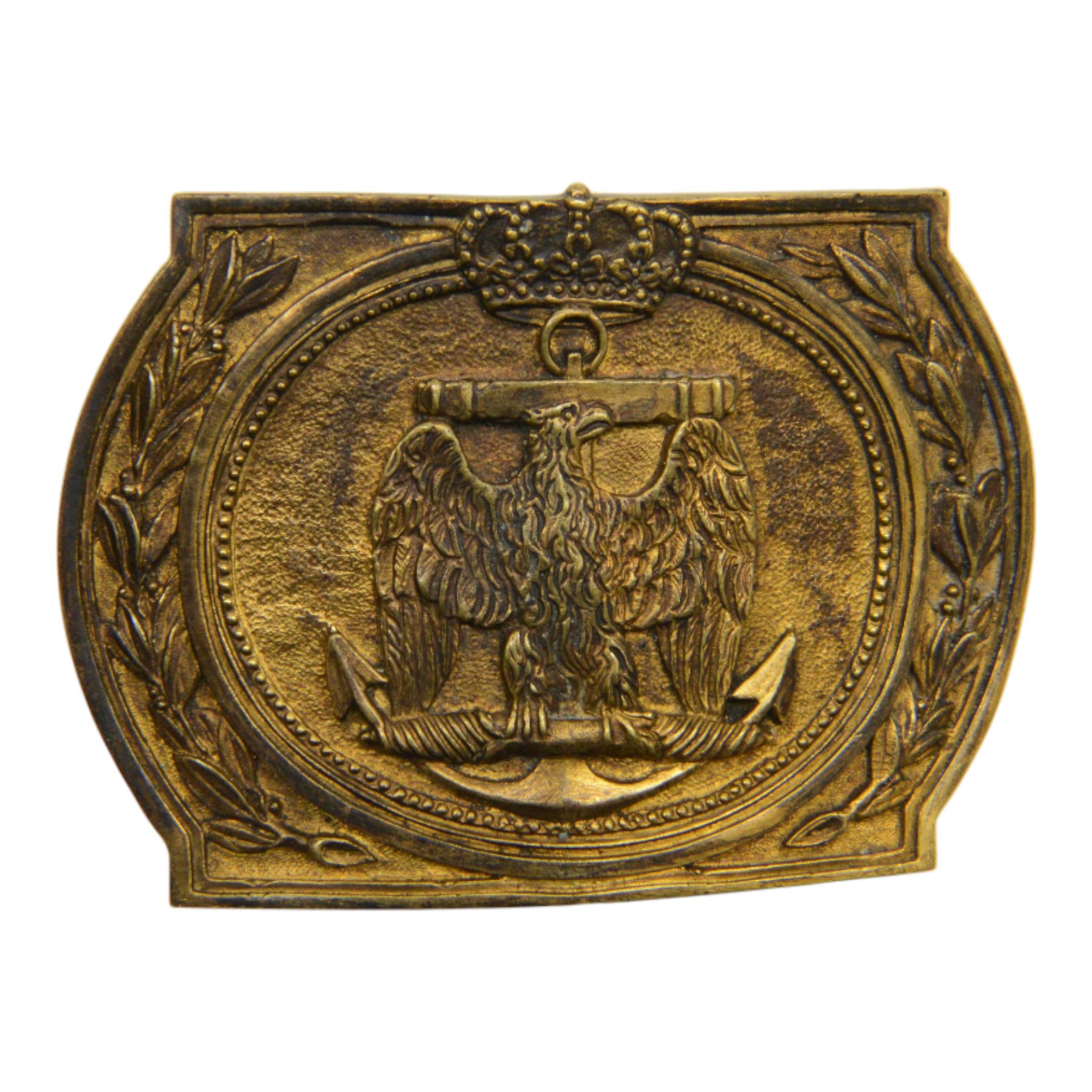 Napoleonic French Imperial Guard marine officers buckle, circa 1804, L9cm, H6cm