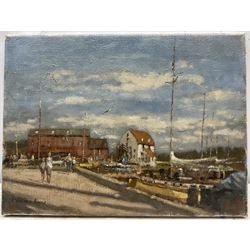 William Burns (British 1923-2010): 'Woodbridge Suffolk - The Quay', oil on canvas signed, titled verso 30cm x 41cm (unframed) 
Provenance: direct from the artist's family
