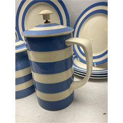 TG Green Cornish kitchen ware, to include coffee pot, pint milk jug, nine storage jars for various items, four dinner plates, etc (25)