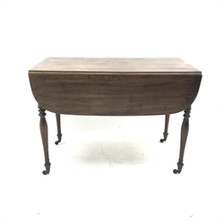 Early 19th century mahogany drop leaf Pembroke table and an oak barley twist stick stand