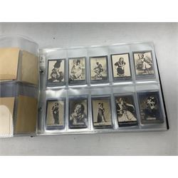 Quantity of mostly cigarette cards, housed in ring binder albums and loose, by Ardath, W.D. & H.O. Wills, John Player & Sons, The American Tobacco Co etc, including famous film stars, cinema stars, wild birds, poultry, dogs etc and various books or catalogues relating to cigarette card collecting, in one box
