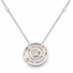 Boodles 18ct white gold Maze pendant necklace, set with ten round brilliant cut diamonds, to a trace link chain necklace set with two further diamonds and diamond set clasp, London 2014, total diamond weight 0.40 carat