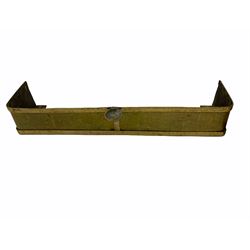 Late Georgian brass fire fender, with shaped and scrolling top, L107cm