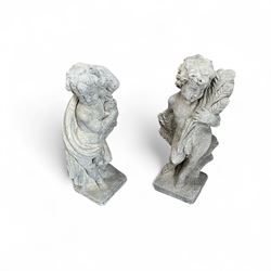 Set of cast stone Cherub Seasons