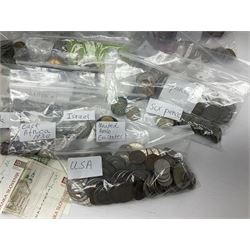 Great British and World coins, including pre-decimal coinage, French, Italian, German and other pre-Euro coinage, various medallions etc