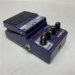 Three guitar pedals, to include Dunlop Crybaby Wah, Model GCB-95, Digitech Turbo Flange stereo flanger and a DOD Overdrive Preamp/250 