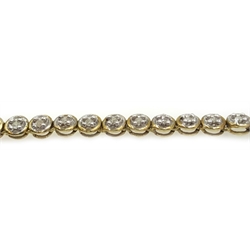  9ct gold and diamond set circles necklace, hallmarked   