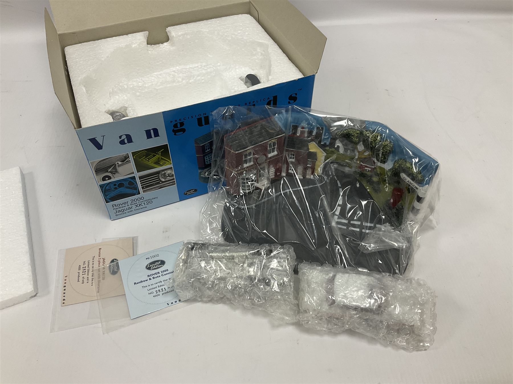 Lledo Vanguards - five 1:43 scale diorama sets comprising CD1002, PD1002, PD2002, RD 3002 and GD1002; with further Corgi 05508 Mini 7 racing club diorama set; all boxed (6)