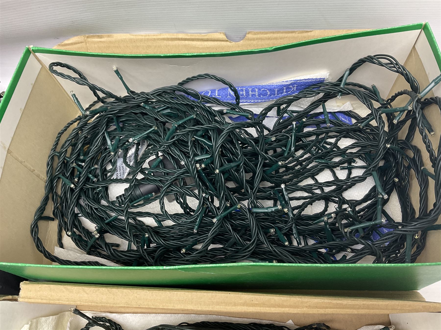 German Bleikristall decanter, set of six Stuart Crystal glasses, a Dartington Crystal decanter, christmas lights and a collection of pewter tankards, etc 