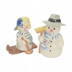Royal Copenhagen, seven Snowmen figures from the Mini Collection includes 766,772, 769, 768, 771,770 and 767, all with boxes 