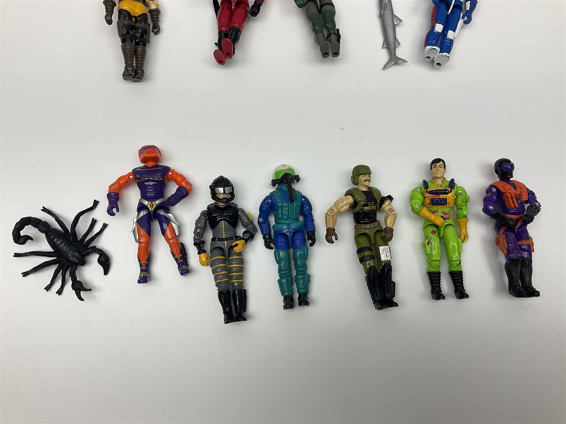 Early 90s Hasbro G.I.Joe vehicles including Storm Eagle and Cobra Earthquake, and sixteen early 90s 4 inch figurines to include Slice, Undertow, Snake Eyes, Countdown and Desert Scorpion with various accessories 