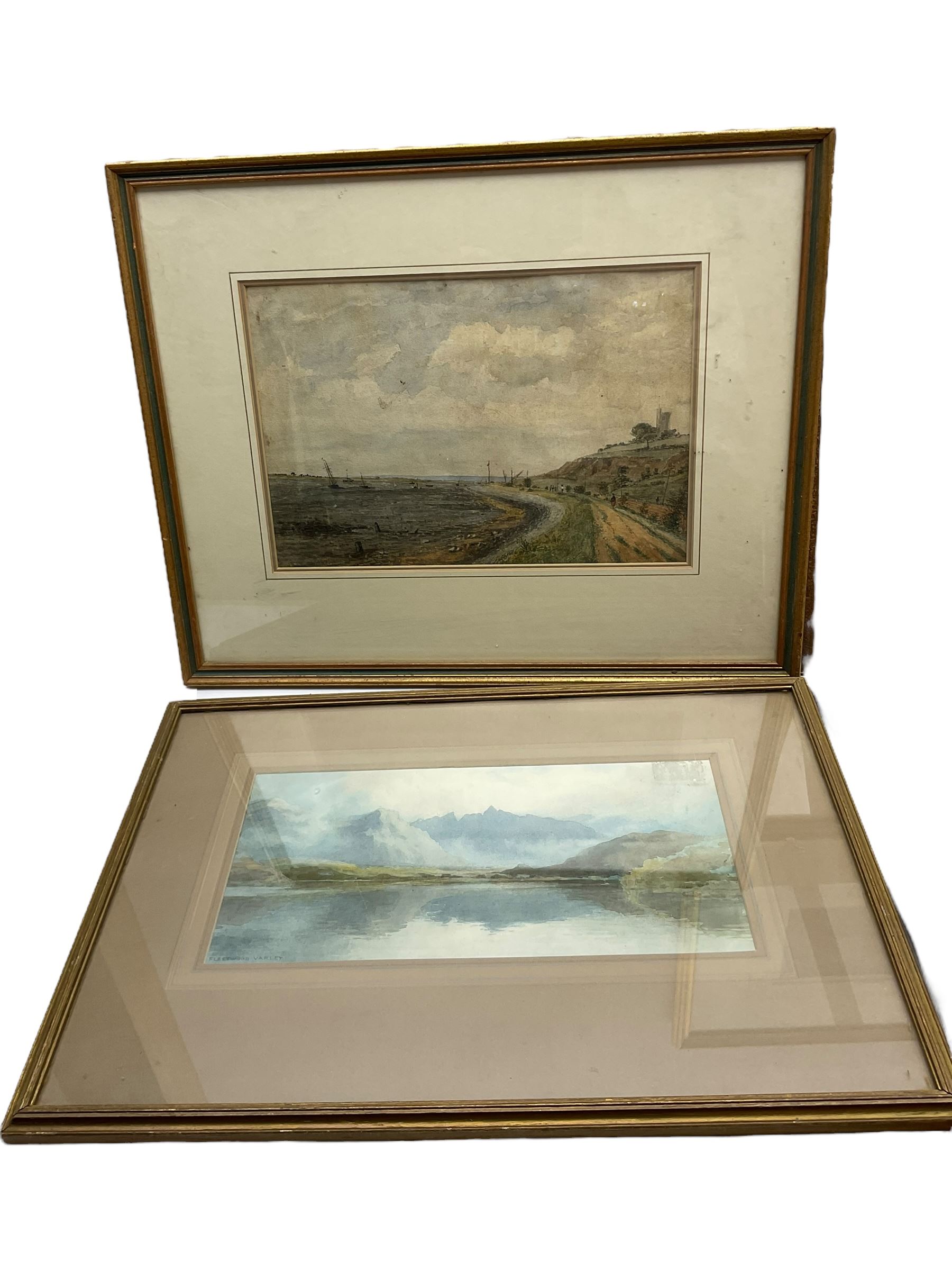 Fleetwood Charles Varley (British 1863-1942): Beck in the Valley of Desolation - Bolton Woods and Lake Landscape, two watercolours signed, together with six further watercolours variously signed 
