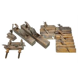 Large collection of woodworking planes, to include examples by marsden brothers 