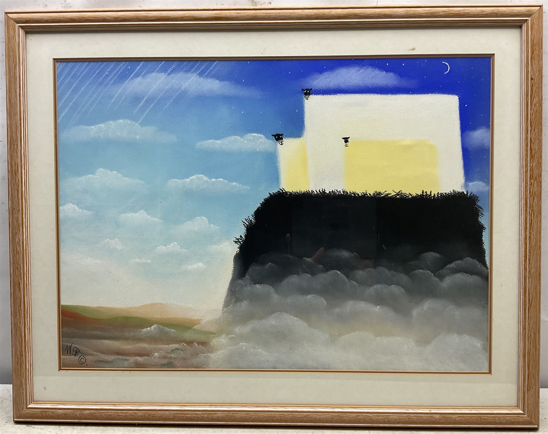 Mackenzie Thorpe (British 1956-): 'Farther and Farther Away', pastel signed with monogram and dated '93, titled verso 44cm x 61cm 
Provenance: the vendor’s father attended Thorpe’s art school in Richmond and the two became firm friends; this painting has never been on the open market before.