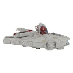 Lego Disney Star Wars Millennium Falcon no. 75105, boxed, together with a Hasbro The Force Awakens Millennium Falcon nerf model with Finn and Chewbacca figures