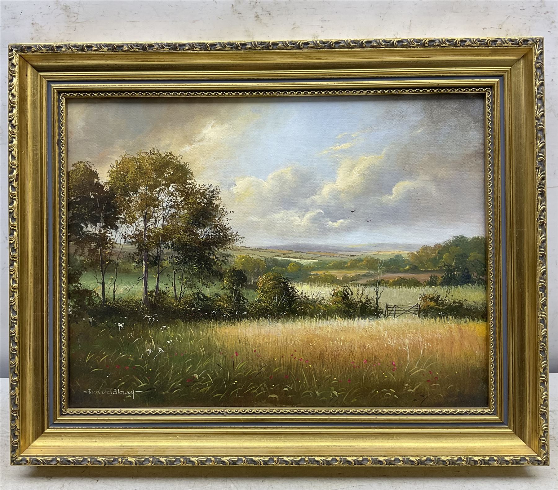 Richard Blowey (British 1947-): Cornish Landscape, oil on canvas signed 29cm x 39cm 