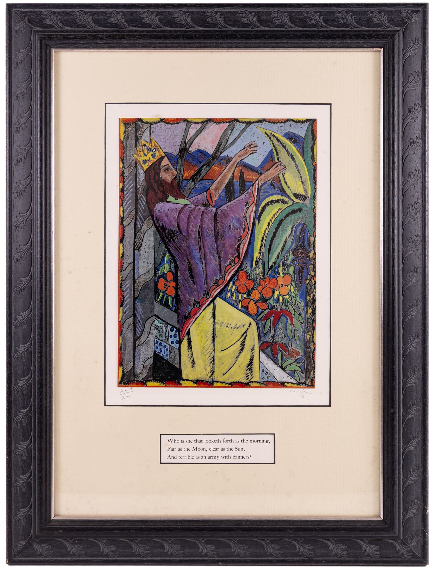 Edward Harris Wolfe (South African 1897-1982): 'Song of Songs', set of twelve limited edition lithographs on silvered paper each signed and numbered 228/250 in pencil, 36cm x 26cm, in matching frames (12)
