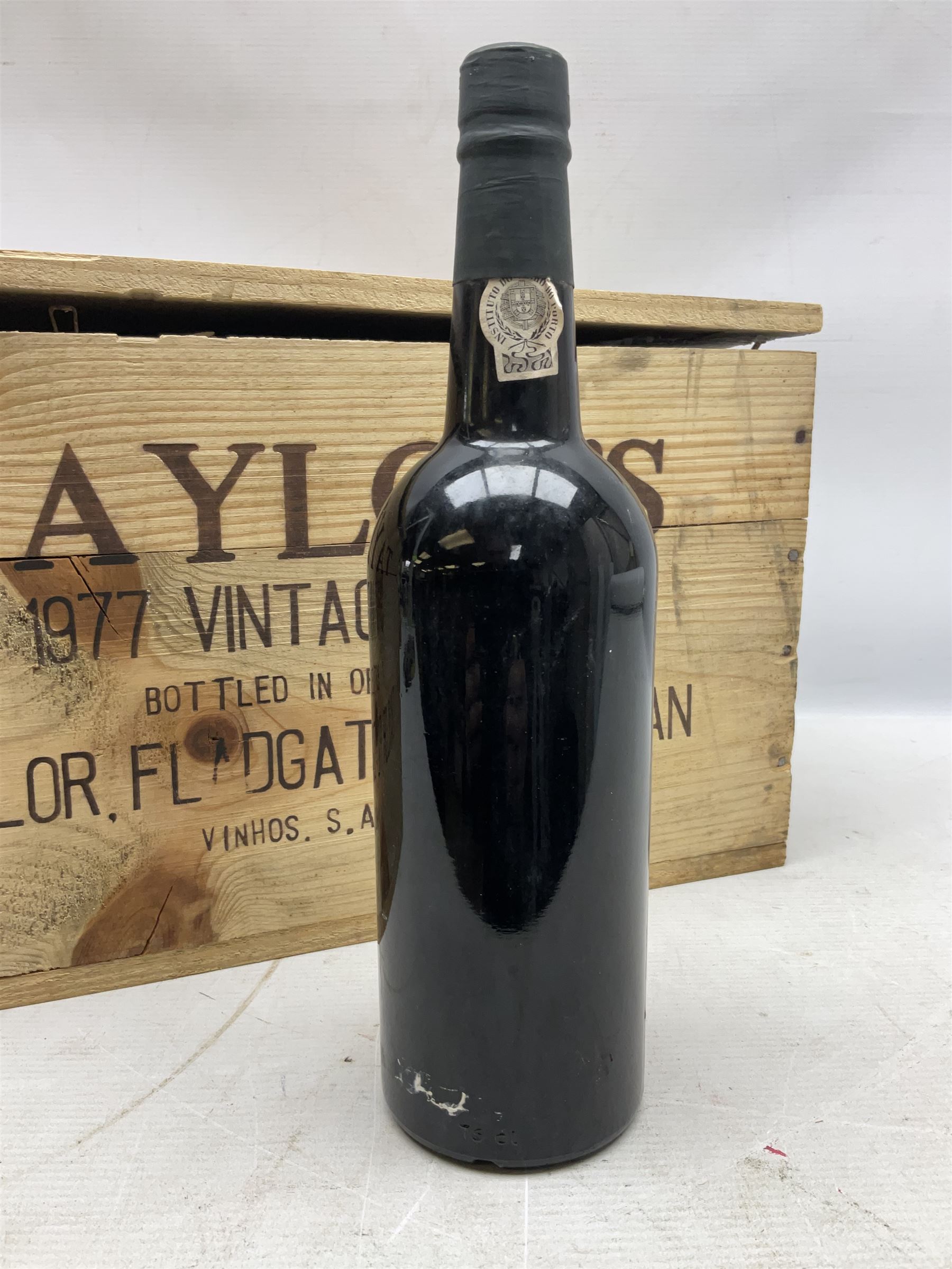 Taylor's, 1977, vintage port, 75cl, 21% vol, twelve bottles, cased 