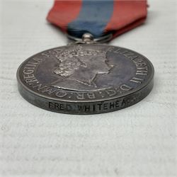 Two Imperial Service Medals to Elsie Hannah Ferguson and Fred Whitehead; each in original case; WWI Special Constabulary Medal to Inspr. Alfred W. Thompson; modern Prisoner of War Medal; cased; replica Victoria Cross and India Mutiny Medals with archive of information relating to Pte. Robert Newell V.C. 9th Lancers; replica Victoria Cross and George Cross with miniatures; and other replica medals etc