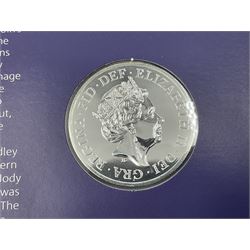 The Royal Mint United Kingdom 2015 fine silver fifty pound Britannia coin, on card