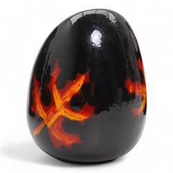 Poole Pottery Galaxy mantle clock, H23cm, together with two Galaxy pattern vases and a salt cellar (4)