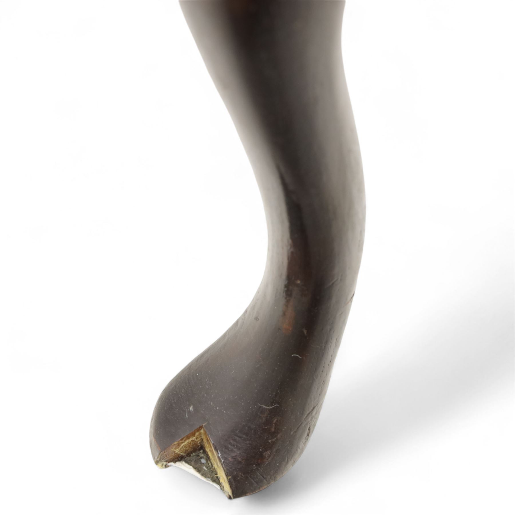 18th century oak and mahogany banded lowboy, rectangular moulded top with crossbanded edge, fitted with one long and two short drawers with brass swan neck handles, shaped kneehole apron, raised on cabriole supports with pad feet