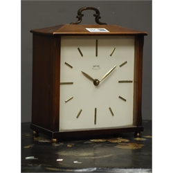  Mid 20th century 'Smiths' teak cased mantle clock, H20cm  